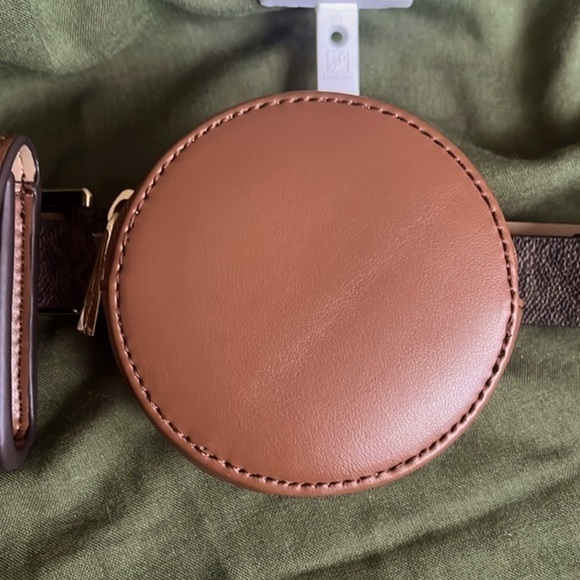 Brand New Michael Kors Genuine Leather Double Pouch Brown Belt Bag Fanny Pack - Picture 6 of 16